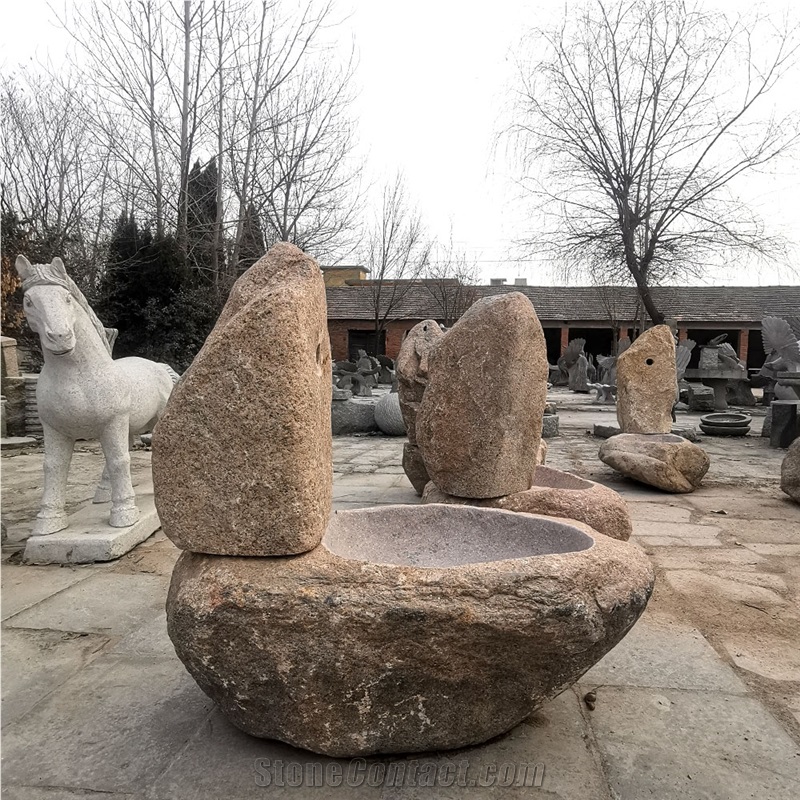 Carved Stone Stone Fountain,Water Features