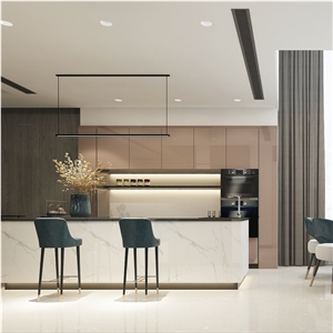Calacatta 3d Uv Artificial Marble Slab Wall Tile