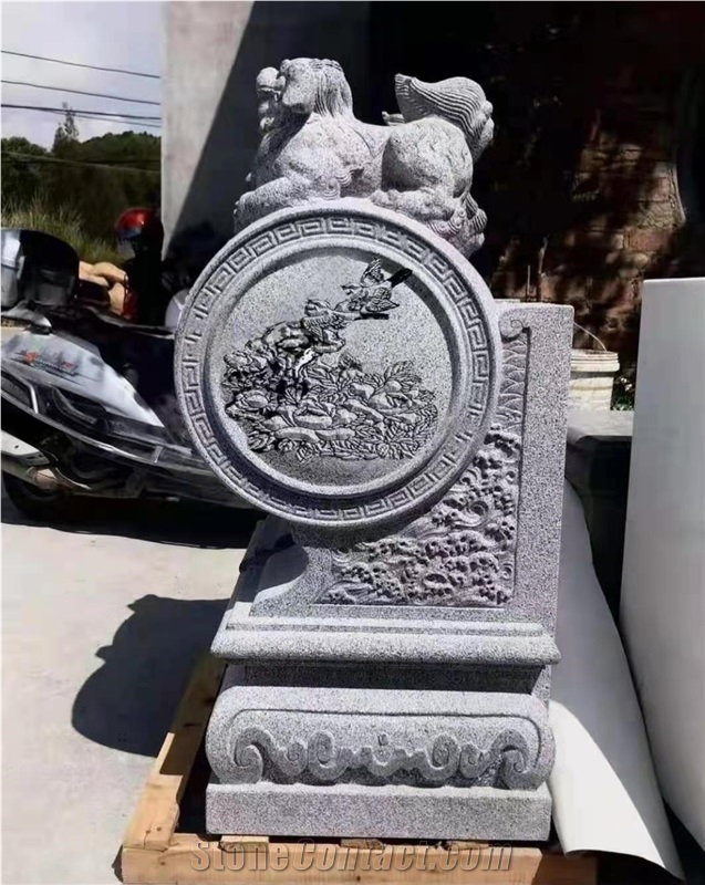 Garden Courtyard Stone Guardian Lions Scupture