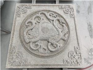 Gold Granite Wall Stone Relief Carving Paving