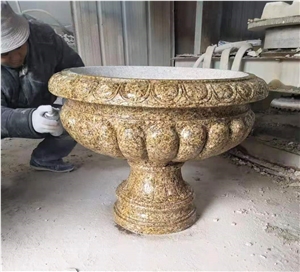 Grante Polished Flower Pots Outside Planter Boxes