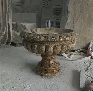Grante Polished Flower Pots Outside Planter Boxes
