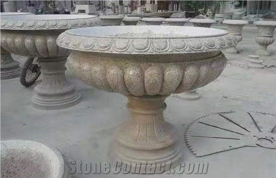 Grante Polished Flower Pots Outside Planter Boxes