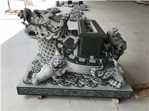 Mythical Creature Black Granite Animal Sculpture