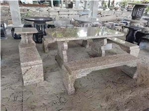 Stone Landscape Long Bench Garden Table Furniture