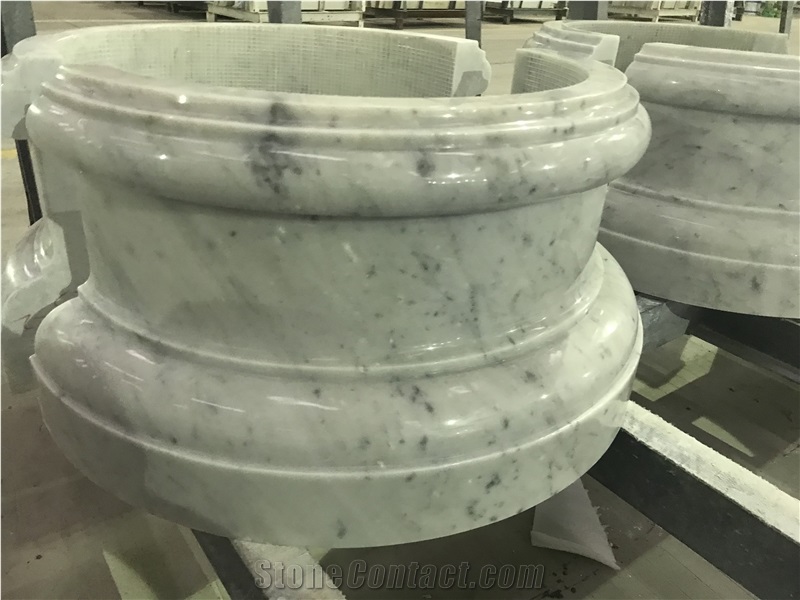 Bianco Carrara Marble Column Base for Project