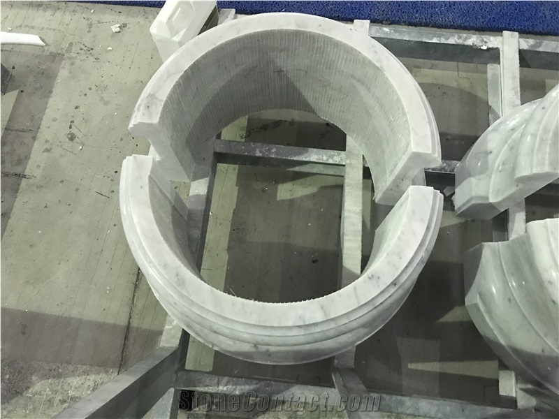 Bianco Carrara Marble Column Base for Project
