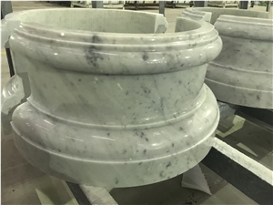 Bianco Carrara Marble Column Base for Project