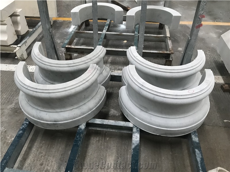 Bianco Carrara Marble Column Base for Project