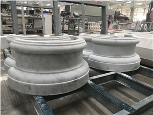 Bianco Carrara Marble Column Base for Project