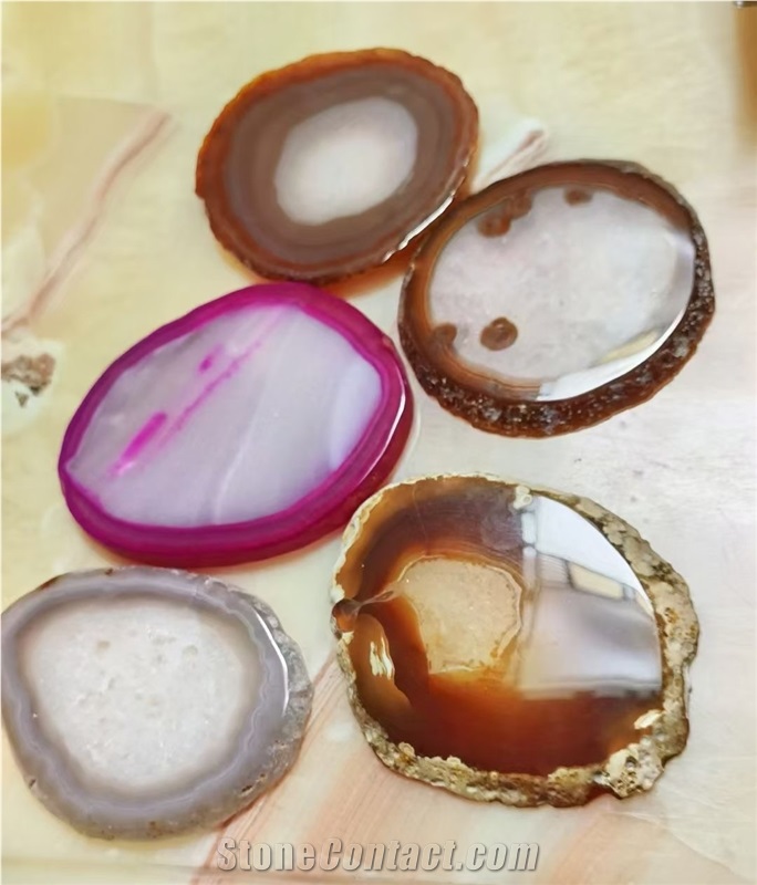 Brown Semiprecious Stone for Cup Mats
