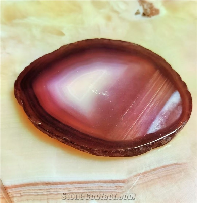 Brown Semiprecious Stone for Cup Mats