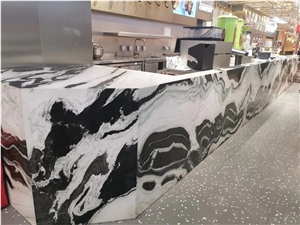 China Panda White Marble Bar Top