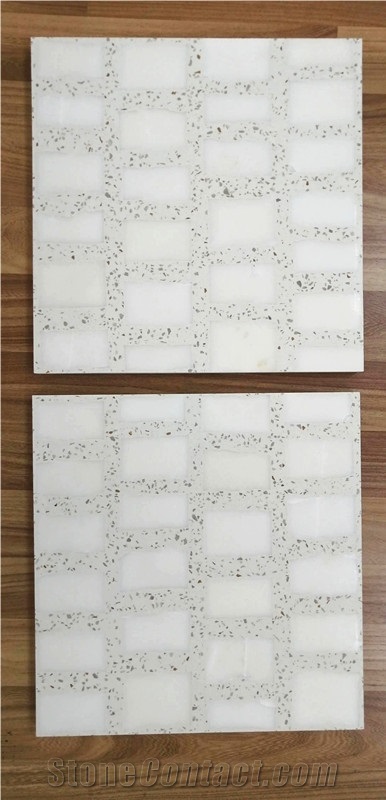 White Terrazzo Stone Tiles for Wall
