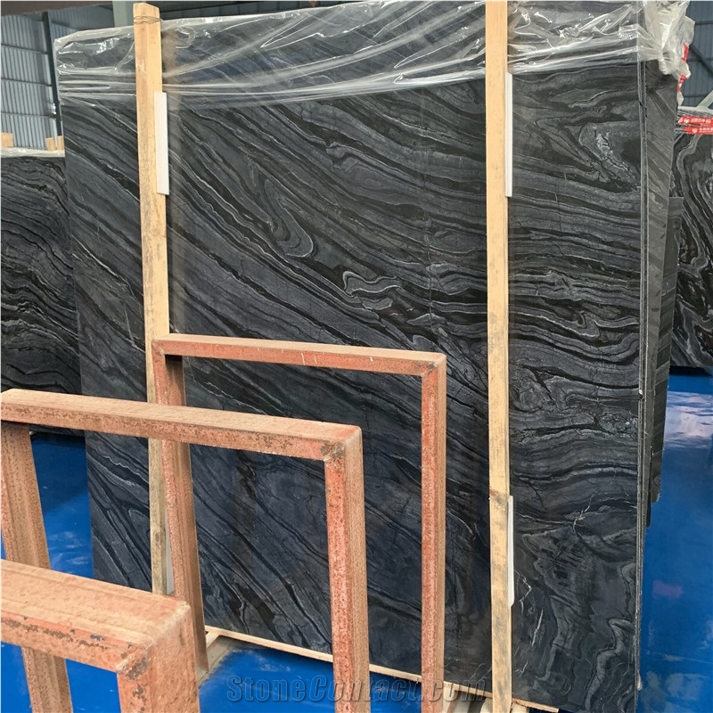 Black Wood Grain Marble Ancient Black Stone Marble