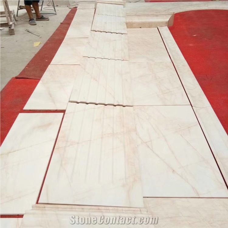 Golden Spider Stone White Marble Tile