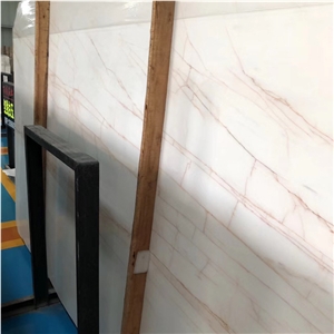 Golden Spider Stone White Marble Tile