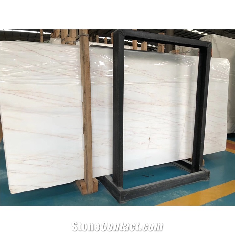 Golden Spider Stone White Marble Tile