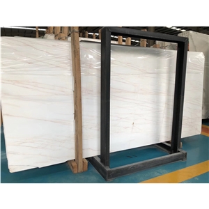 Golden Spider Stone White Marble Tile