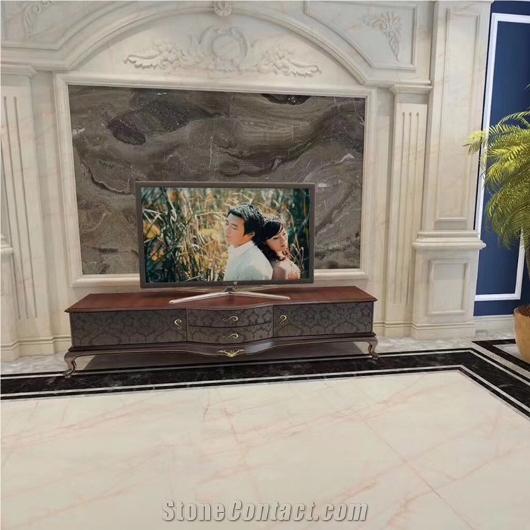 Golden Spider Stone White Marble Tile