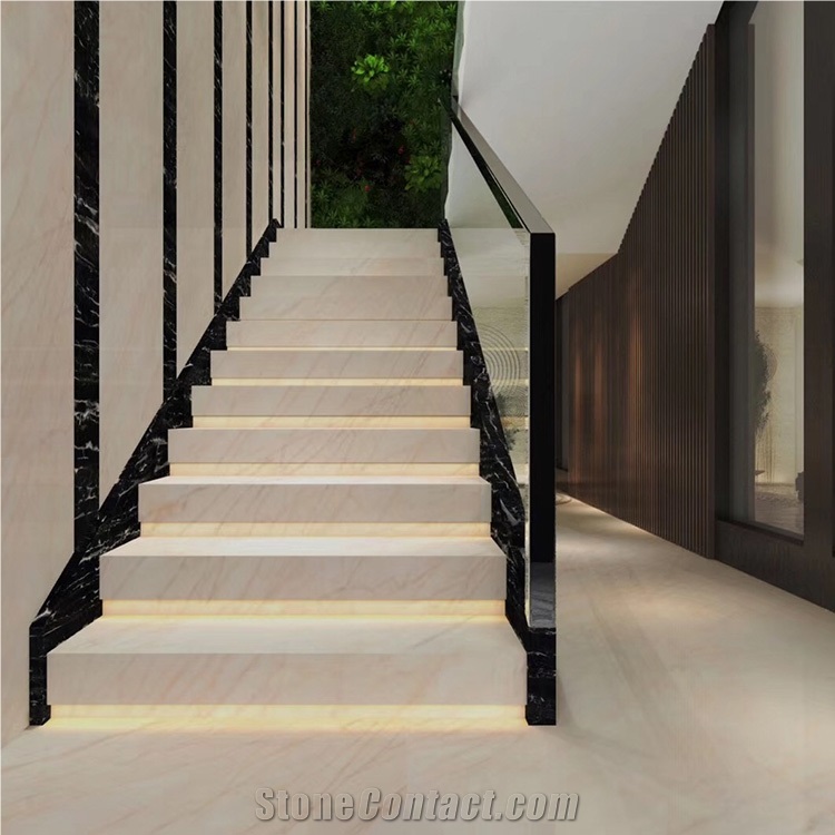 Golden Spider Stone White Marble Tile