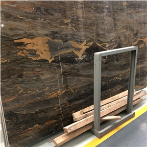 Luxury Brown Stone Andes Volcano Marble Slab