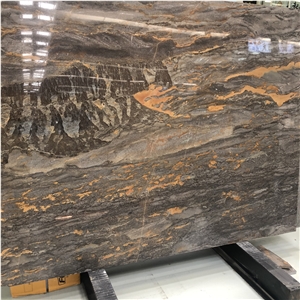Luxury Brown Stone Andes Volcano Marble Slab
