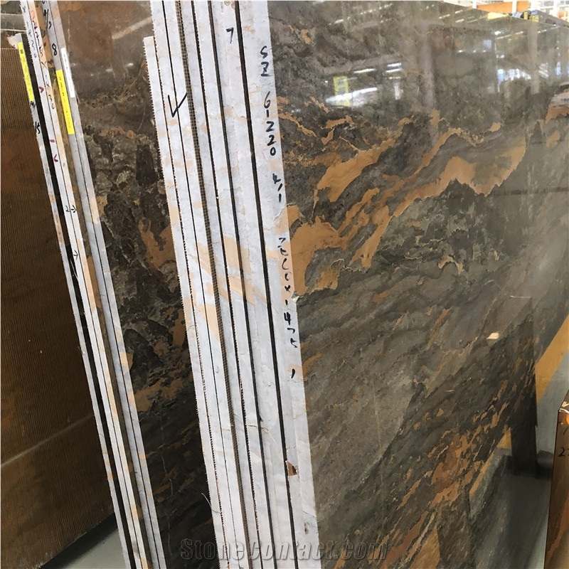 Luxury Brown Stone Andes Volcano Marble Slab