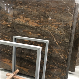 Luxury Brown Stone Andes Volcano Marble Slab