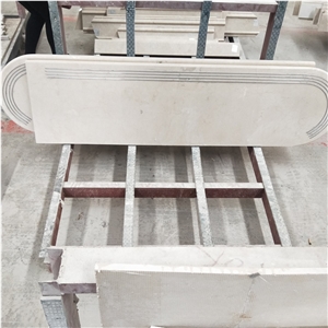 Moon Beige Aran White Marble Stair Riser