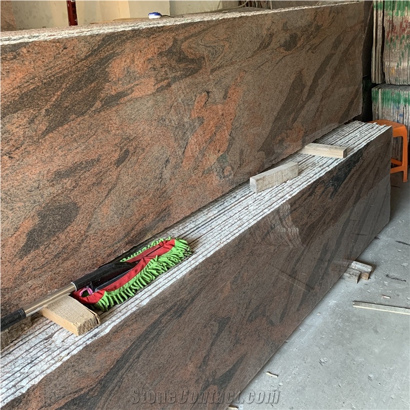 Multicolor Red Granite Slab For Flooring And Wall Cladding