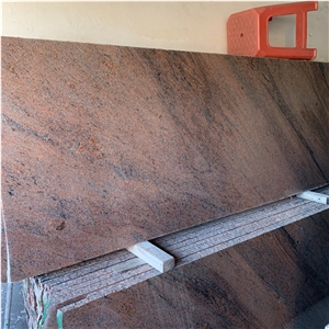 Multicolor Red Granite Slab For Flooring And Wall Cladding