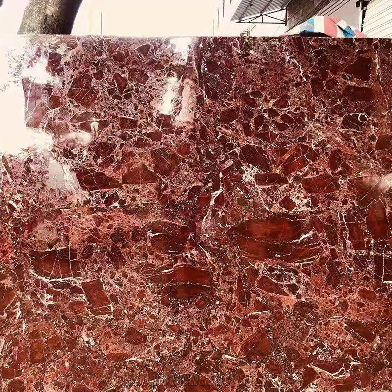 Rosso Levanto Red Marble Slab for Interior Wall