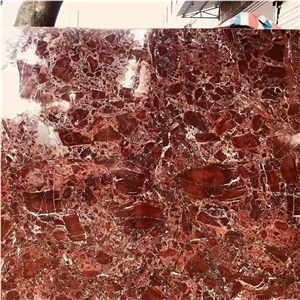 Rosso Levanto Red Marble Slab for Interior Wall