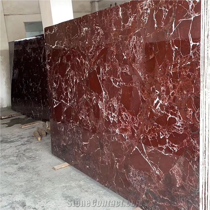 Rosso Levanto Red Marble Slab for Interior Wall