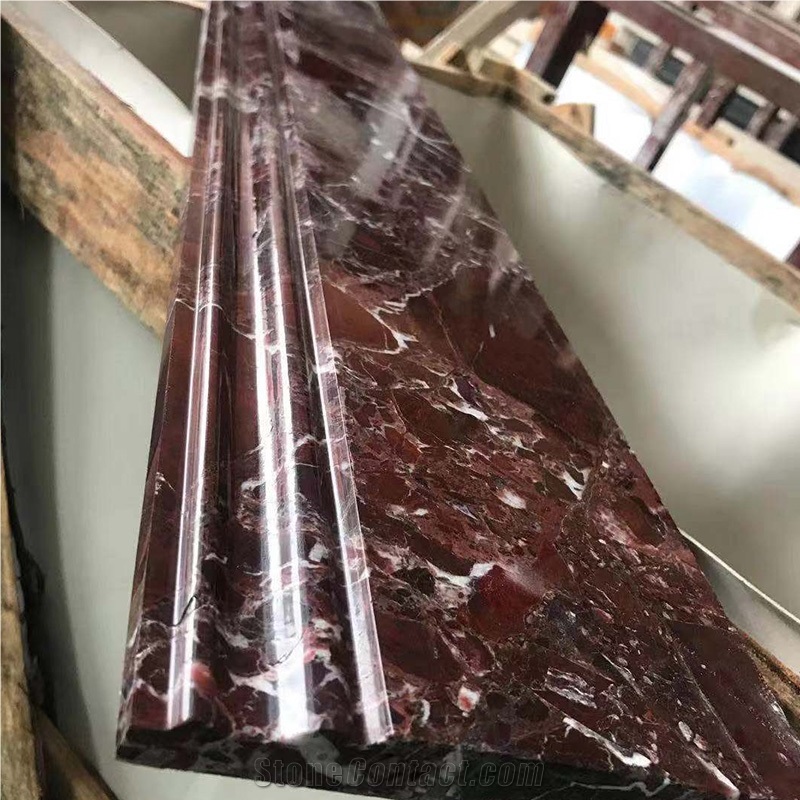 Rosso Levanto Red Marble Slab for Interior Wall