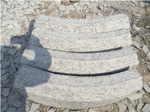 Light Grey Granite Curved Kerbstone