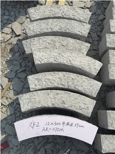 Light Grey Granite Curved Kerbstone
