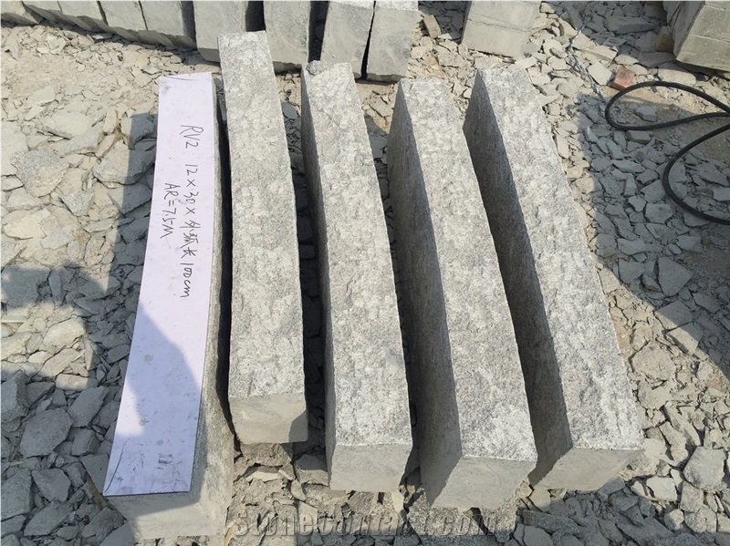 Light Grey Granite Curved Kerbstone