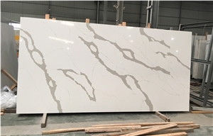 Artificial Calacatta White Quartz Kitchen Countertops