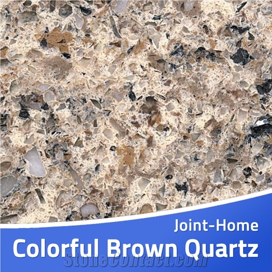 Autumn Colorful Brown Quartz Manmade Stone Slab