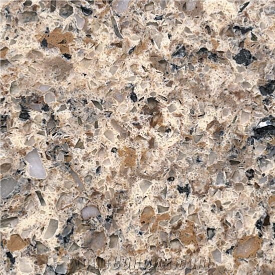 Autumn Colorful Brown Quartz Manmade Stone Slab