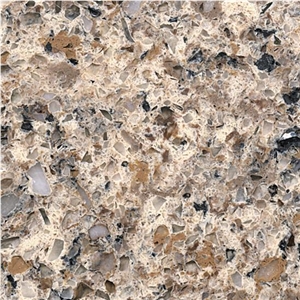 Autumn Colorful Brown Quartz Manmade Stone Slab