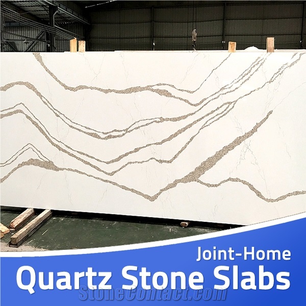 Bianco Yellow Kitchen Calacatta Gold Quartz Slabs