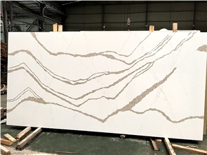 Bianco Yellow Kitchen Calacatta Gold Quartz Slabs
