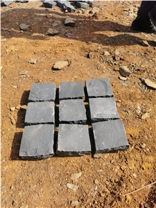 Black Basalt Cube Cobble Stone Driveway Pavers