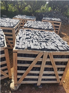 Black Basalt Cube Cobble Stone Driveway Pavers