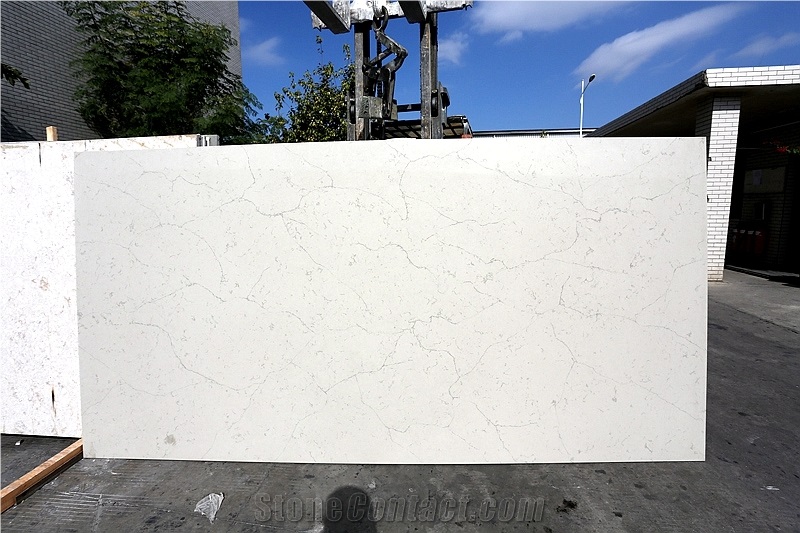 Caesarstone Blizzard Calacatta Nuvo Quartz Slabs