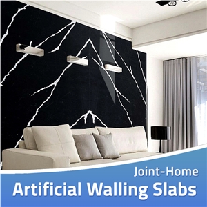 Calacatta Black Artificial Stone Wall Slab Tiles