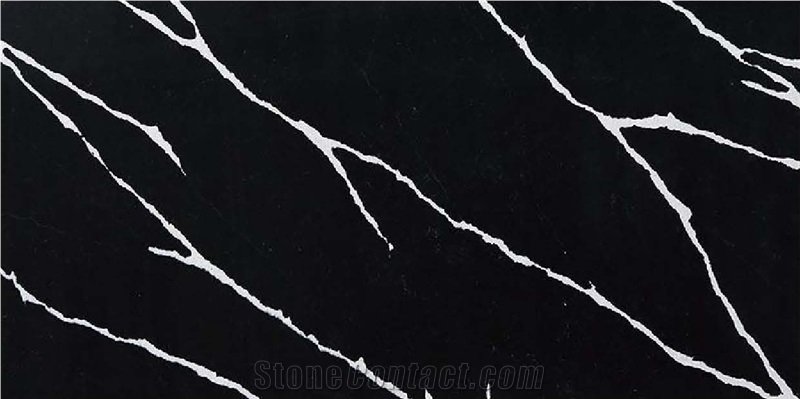 Calacatta Black Artificial Stone Wall Slab Tiles